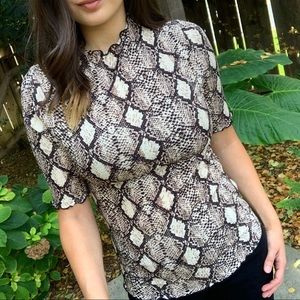 Keep It Fresh Snake Print Turtleneck Top